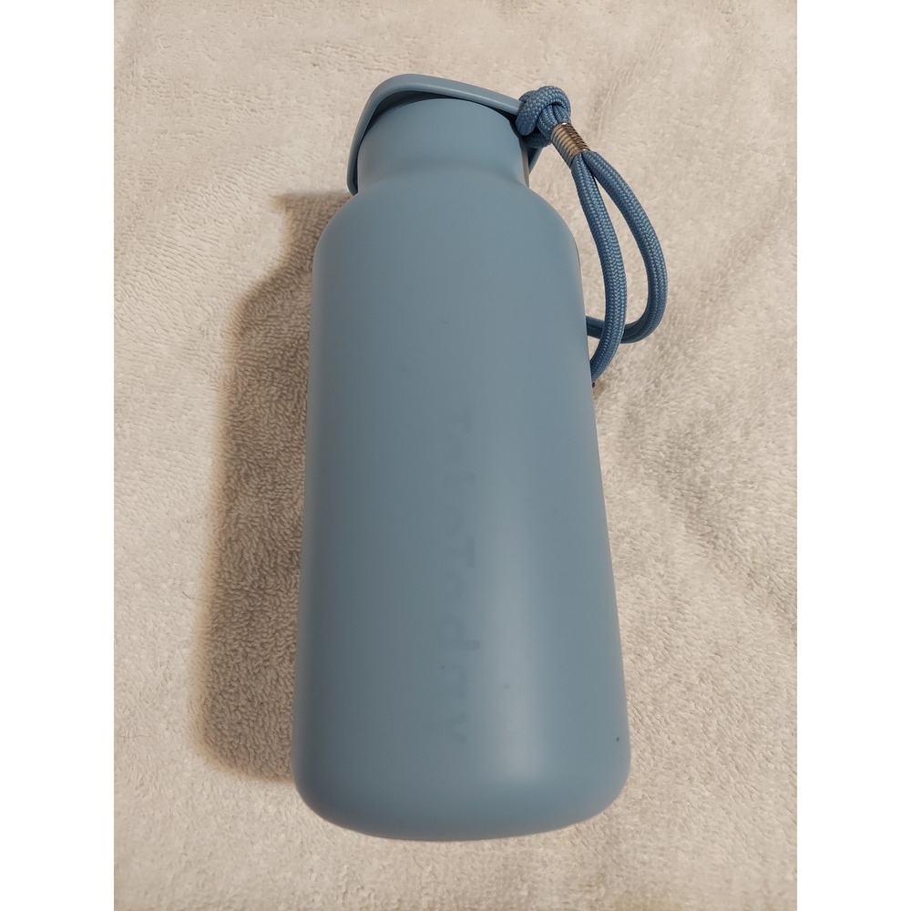Take Today Blue Water Bottle Reusable Travel Drink Container with Strap
